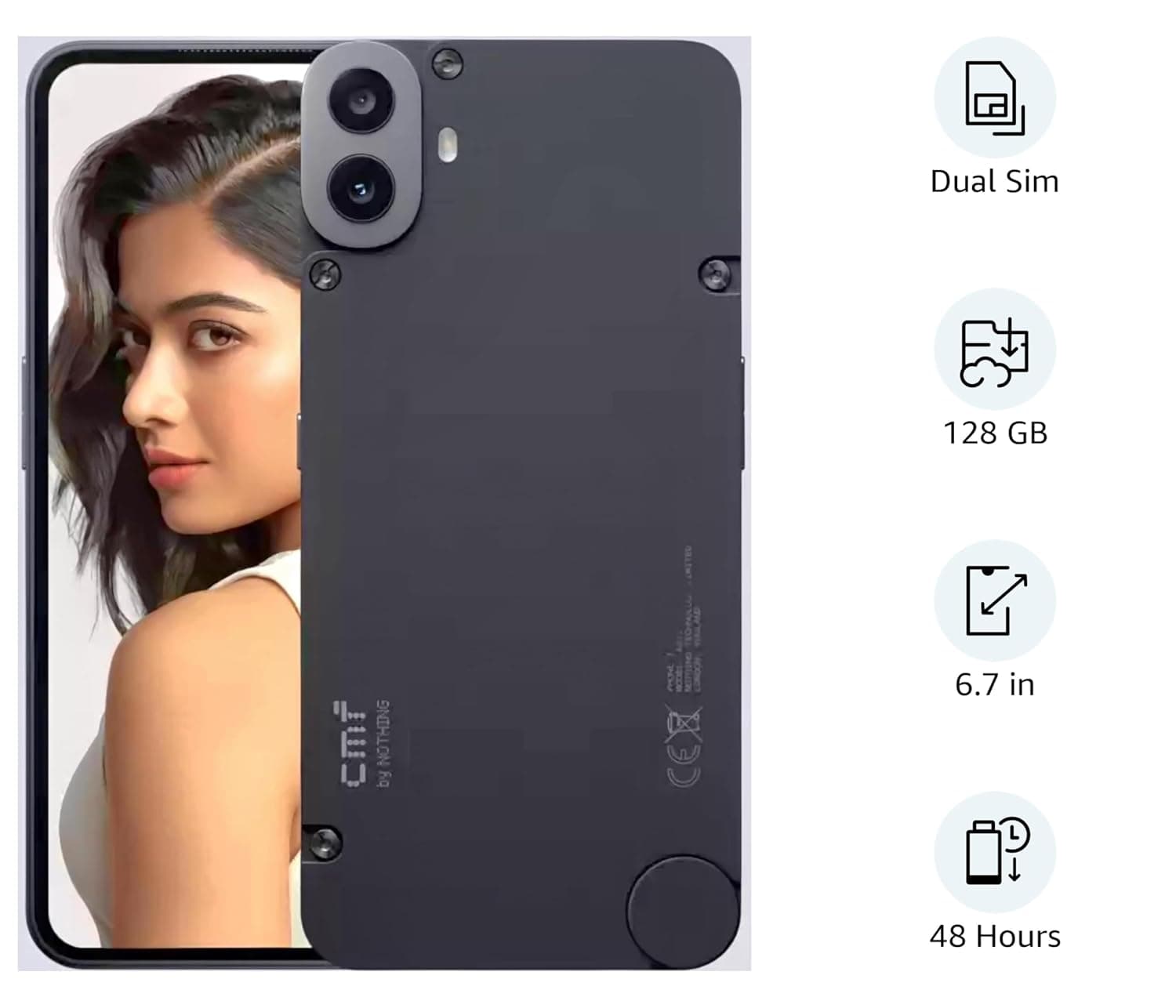 CMF BY NOTHING Phone 1 5G (128 GB) (8 GB RAM) (Black) — Image 1