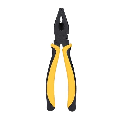 STANLEY 70-482 8'' Sturdy Steel Combination Plier with Anti-Rust properties for gripping, holding and cutting wires, YELLOW & BLACK — Image 1
