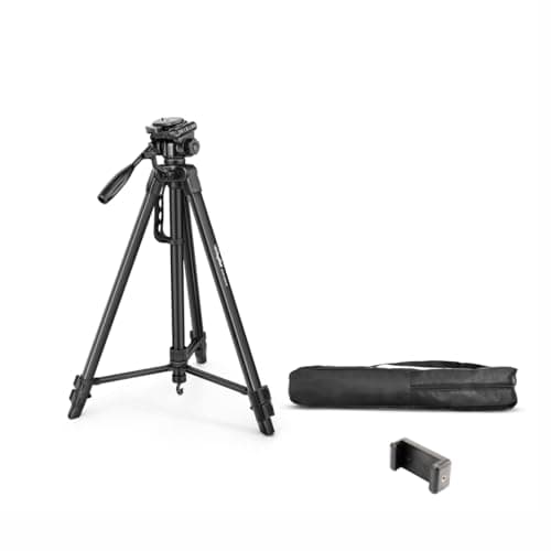 Digitek DTR 550 LW (67 Inch) Tripod For DSLR, Camera | Operating Height: 5.57 Feet | Maximum Load Capacity up to 4.5kg | Portable Lightweight Aluminum Tripod with 360 Degree Ball Head and Mobile Phone Holder | Carry Bag Included (Black) (DTR 550LW)