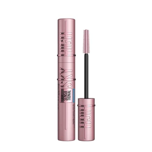Maybelline New York Waterproof Mascara, Lengthening & Volumizing Mascara, With Bamboo Extract & Fibres, Lash Sensational Sky High, Very Black, 6ml