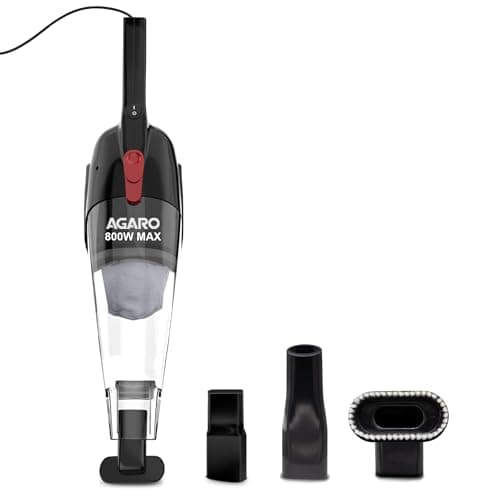 AGARO Regal 800 Watts Handheld Vacuum Cleaner, For Home Use, Dry Vacuuming, 6.5 kPa Suction power, Lightweight, Lightweight & Durable Body, Small/Mini Size ( Black).