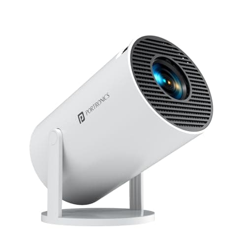 Portronics Beem 440 Smart LED Projector with 720p HD Resolution, Rotatable Design, Built-in Streaming Apps (Netflix, Prime Video, Hotstar), 2000 Lumens, Screen Mirroring
