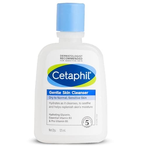 Cetaphil Gentle Skin Cleanser Face Wash for Dry to Normal, Sensitive Skin, 125 ml (Pack of 1) | Niacinamide, Vitamin B5