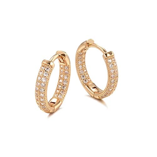 Shining Diva Fashion 18k Rose Gold Plated Latest Fancy Stylish Copper Zircon Bali Earrings for Women and Girls (12838er) — Image 1
