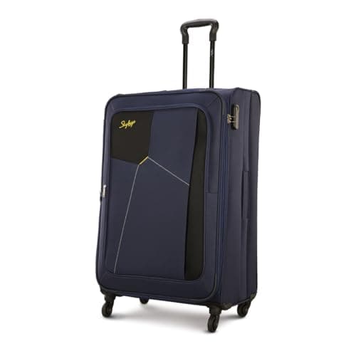Skybags 68 cms Medium Check-in Polyester Soft Sided 4 Wheels Spinner Luggage/Suitcase/Trolley Bag- Blue — Image 1