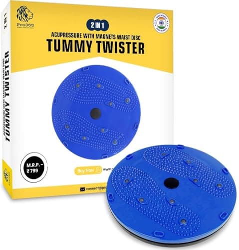 PRO365 Waist Disc Acupressure With Magnets Reflexology Slimming Abdominal 2 in 1 tummy twister Ab Exerciser (Blue)