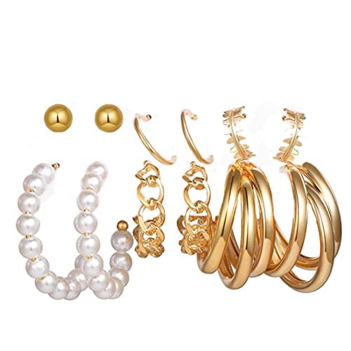 Jewels Galaxy Gold Plated Hoops Earrings Combo For Women/Girls (JG-PC-ERG-8652) — Image 1