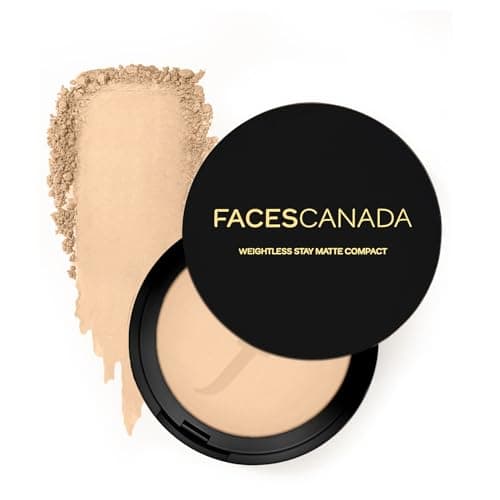 FACES CANADA Weightless Stay Matte Finish Compact Powder - Natural, 9 g | Non Oily Matte Look | Evens Out Complexion | Hides Imperfections | Blends Effortlessly | Pressed Powder For All Skin Types — Image 1