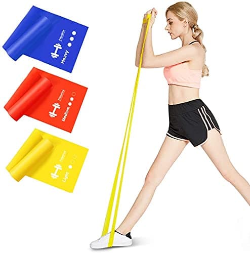 Fitlastics Resistance Bands for Toning. Strength Training, Stretching, Physical Therapy, Pilates, Yoga Exercises Home Fitness Workouts for Men/Women (3 Bands Set - 6ft Each)