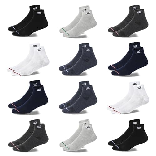 Fitness MantraÂ® Sports Ankle Cotton Socks | Free Size| Breathable| Daily Use| Multicolor| (12)