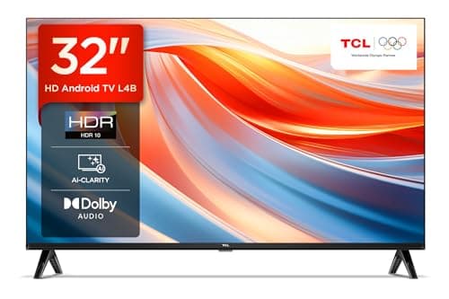 TCL 80.04 cm (32 inches) Metallic Bezel-Less HD Ready Smart Android LED TV 32L4B (Black) — Image 1