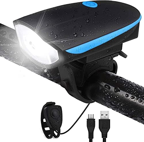 Techista 2-in-1 Rechargeable - Cycle Light (3 Modes) Cycle Light and Horn/Cycle Lights Rechargeable Waterproof (140 dB) Cycle Light with Horn Cycle LED Front Light | Cycle Bell — Image 1