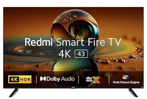 Redmi Xiaomi 108 cm (43 inches) 4K Ultra HD Smart LED Fire TV L43R8-FVIN (Black) — Image 1