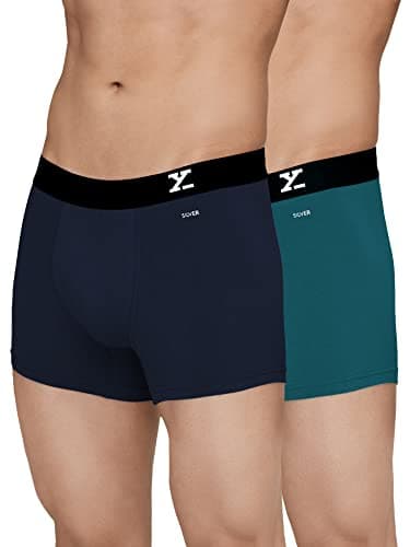XYXX Men's Cotton Classic Regular Solid Trunks (Pack of 2) (XYTRNK_R36_2_Legion Blue + Black Iris_M) — Image 1