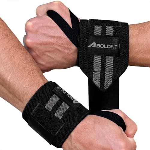 Boldfit Polyester Wrist Supporter for Gym Wrist Band for Men Gym & Women with Thumb Loop Straps Accessories for Men Hand Grip & Wrist Support Sports Straps for Gym, Weightlifting -(Grey) — Image 1