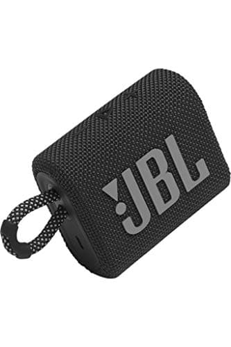JBL Go 3, Wireless Ultra Portable Bluetooth Speaker, Pro Sound, Vibrant Colors with Rugged Fabric Design, Waterproof, Type C (Without Mic, Black) — Image 1