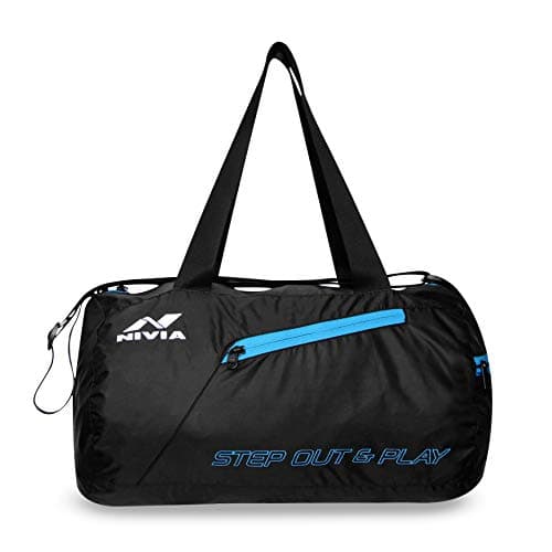 NIVIA Deflate Round 01 Polyester Gym Bag/Unisex Gym Bags/Adjustable Shoulder Bag for Men/Duffle Gym Bags for Men/Carry Gym Accessories/Fitness Bag/Sports &Travel Bag/Gym kit Bag (Black) — Image 1