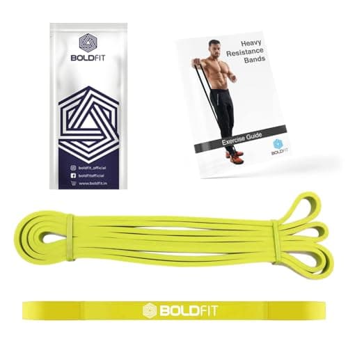 Boldfit Natural Rubber Heavy Resistance Band For Workout Set Exercise&Stretching Pull Up Bands For Home Exercise For Gym Men&Women Resistance Bands Loop Bands Toning Bands Resistance,Yellow (3-7 Kg) — Image 1