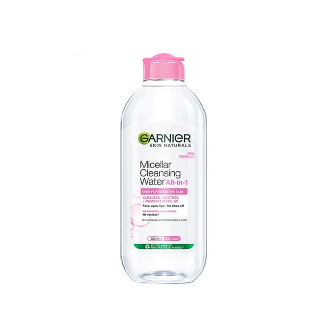 Garnier Micellar Cleansing Water - Gentle Cleanser & Make Up Remover For Everyday Use - Suitable For Sensitive Skin, Dermatologically Tested, Vegan, For Men & Women, Remove 100% Dirt, Pollution, 125ml