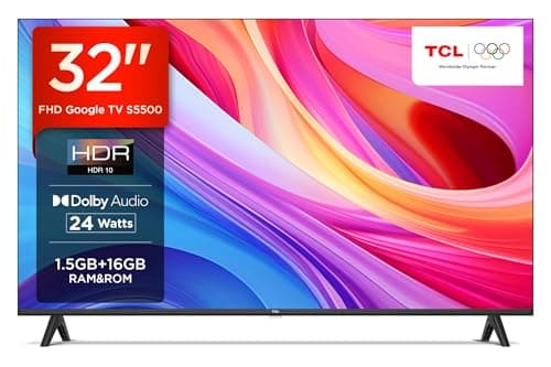 TCL 80.04 cm (32 inches) Metallic Bezel-Less S Series Full HD Smart LED Google TV 32S5500 (Black) — Image 1
