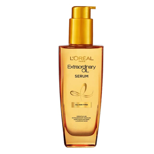 L'Oreal Paris Serum, Protection and Shine, For Dry, Flyaway & Frizzy Hair, With 6 Rare Flower Oils, Extraordinary Oil, 100ml