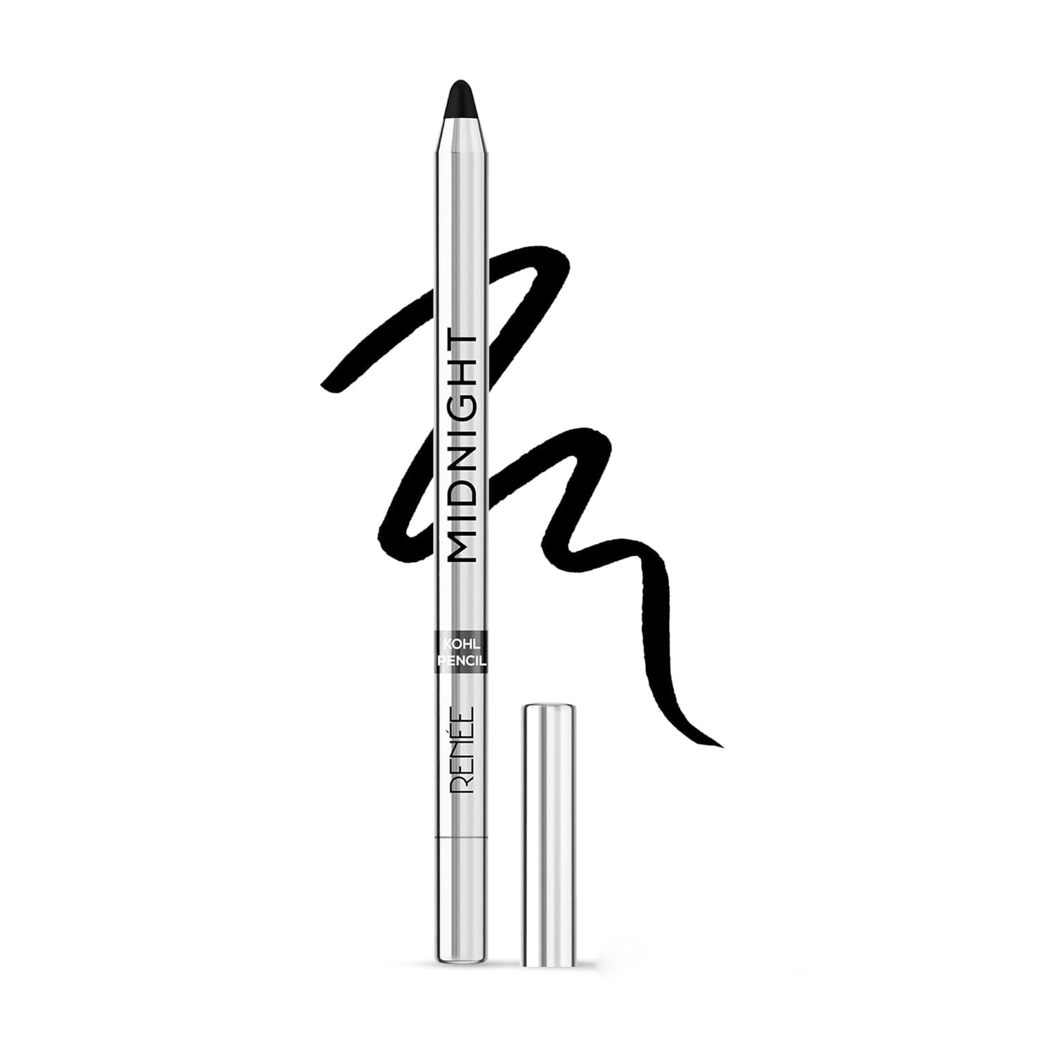 RENEE Midnight Kohl Pencil - Smudgeproof and Waterproof Kajal - 24 Hrs Long Stay - Darkest Black - One Swipe Application - Rich Color Payoff - Vitamin E, Olive Oil and Castor Oil - 1.5 Gm — Image 1