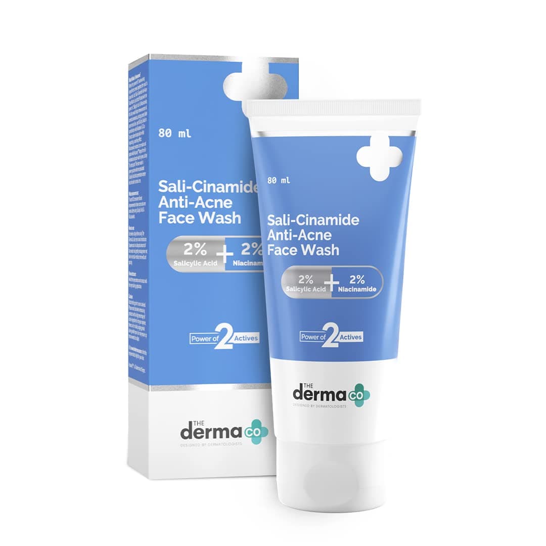 The Derma Co Sali-Cinamide Anti-Acne Face Wash I With 2% Salicylic Acid & 2% Niacinamide I Treats Active Acne & Fades Acne Marks I For Oily & Combination Skin I Power of 2 Actives - 80ml — Image 1