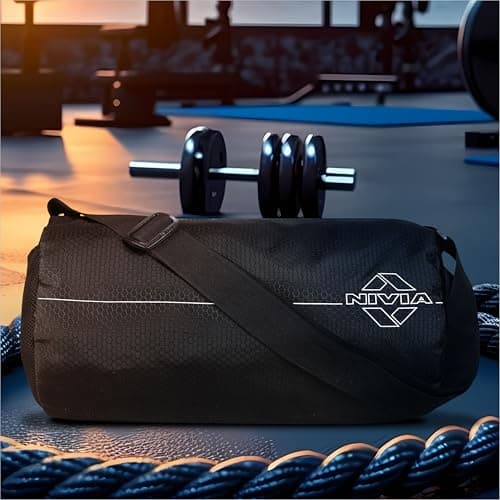 NIVIA Basic Duffle Polyester Bag/Gym Bags/Adjustable Shoulder Bag for Men/Duffle Gym Bags for Men/Fitness Bag/Carry Bags/Sports & Travel Bag/Sports Kit/Duffle Bags Travel (Black) — Image 1