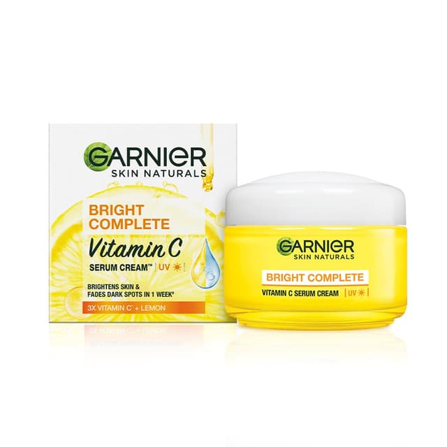 Garnier Skin Naturals Bright Complete Vitamin C Serum UV Cream, Vitamin C Day Cream for Sun Protection and Skin Brightening - Suitable For all Skin Types, 45g
