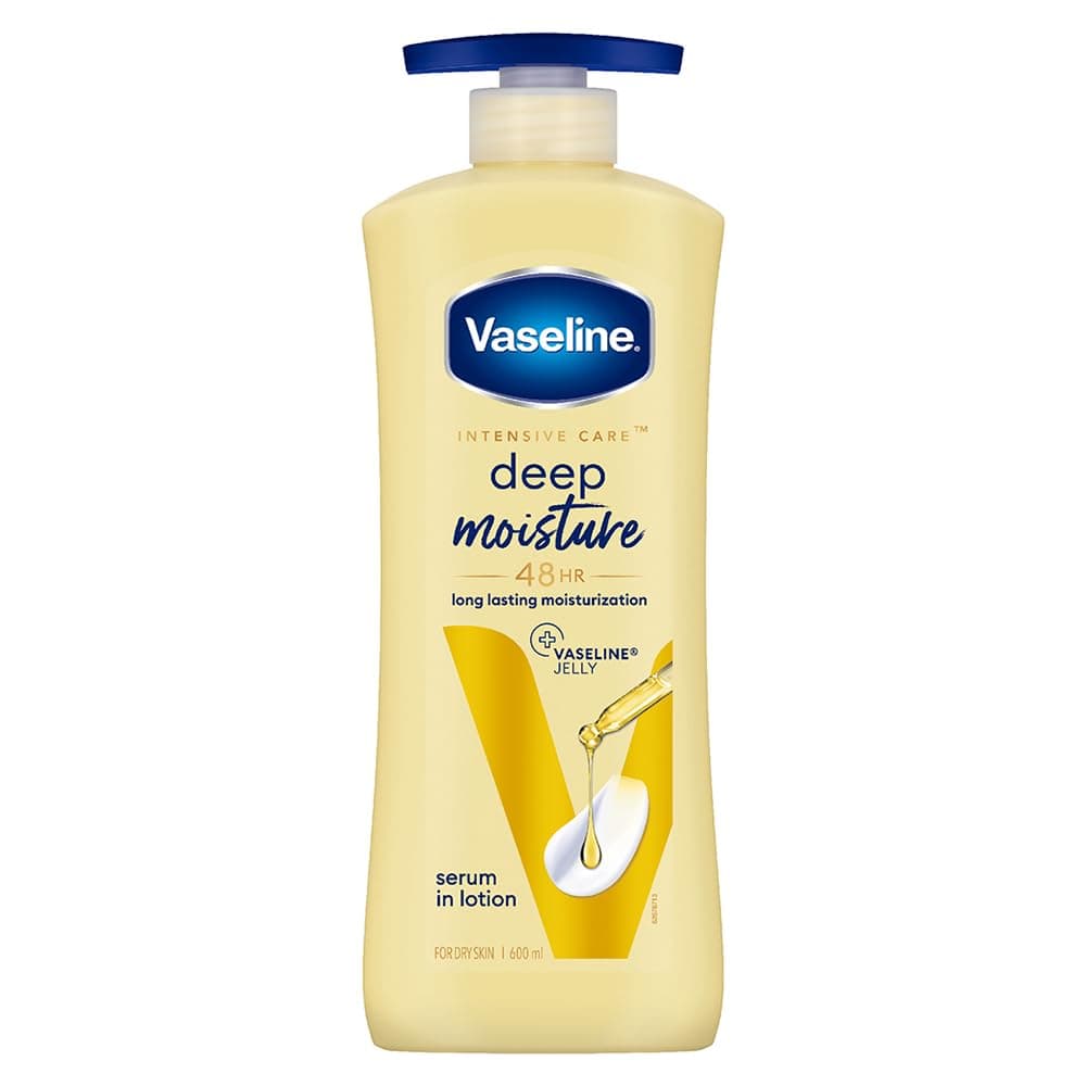 Vaseline Intensive Care, Deep Moisture Nourishing Body Lotion, 600ml, for Radiant, Glowing Skin, with Glycerin, Non-Sticky, Fast Absorbing, Daily Moisturizer for Dry, Rough Skin, For Men & Women — Image 1