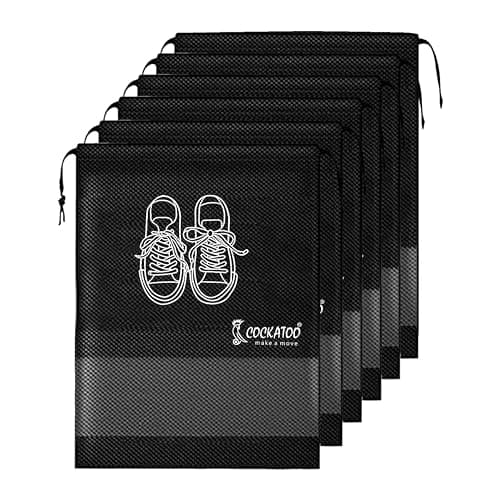 Cockatoo Shoe Bag for Travel & Storage, Women & Men, Travelling Shoe Storage Bag, Shoe Storage Organizer Bag - Pack of 6 Shoe Pouch(13 x 17.32 Inch) — Image 1