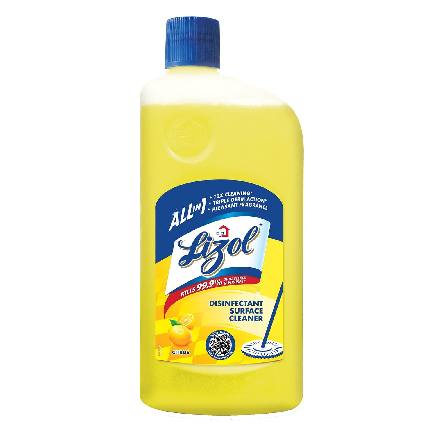 Lizol Disinfectant Surface & Floor Cleaner Liquid, Citrus - 1 Litre | Suitable For All Floor Cleaner Mops | Kills 99.9% Germs| India's #1 Floor Cleaner