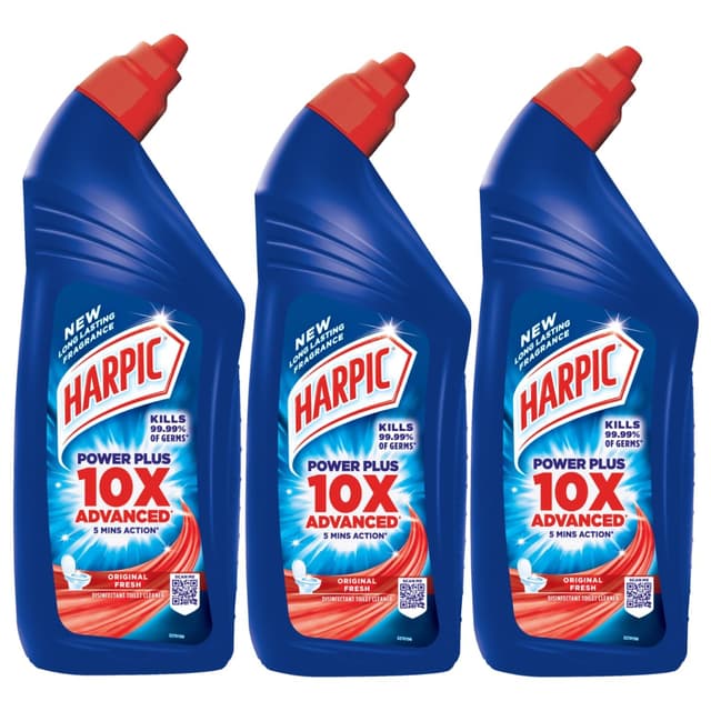 Harpic 1 Litre (Pack of 3) - Original, Disinfectant Toilet Cleaner Liquid | Suitable for Toilet Bowls